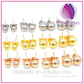 Hot selling 316L stainless steel earring round stud earring for jewelry.